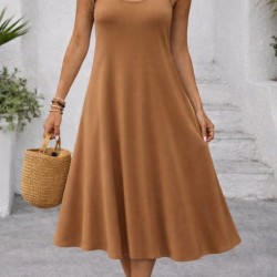 Kadın Askılı Yuvarlak Yakalı Kiloş Uzun Viskon Elbise, 32880