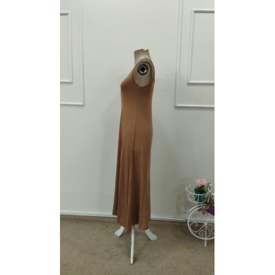 Kadın Askılı Yuvarlak Yakalı Kiloş Uzun Viskon Elbise, 32880