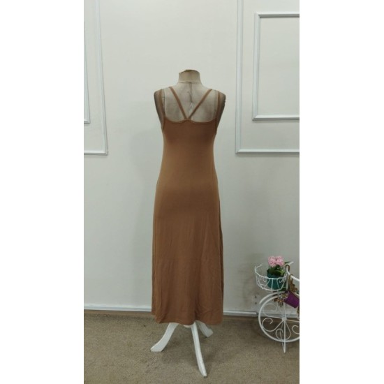 Kadın Askılı Yuvarlak Yakalı Kiloş Uzun Viskon Elbise, 32880