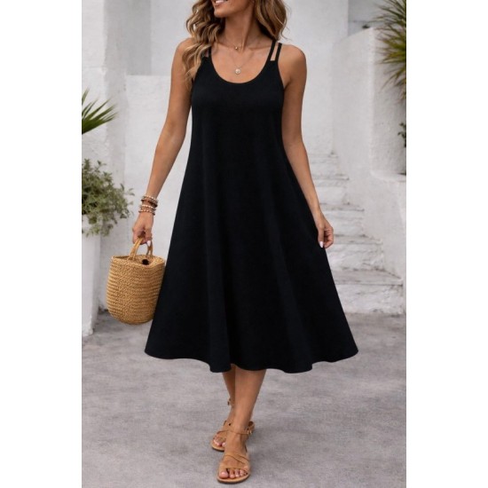 Kadın Askılı Yuvarlak Yakalı Kiloş Uzun Viskon Elbise, 32879