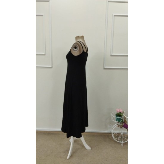 Kadın Askılı Yuvarlak Yakalı Kiloş Uzun Viskon Elbise, 32879