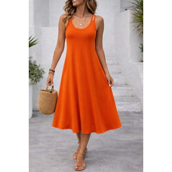 Kadın Askılı Yuvarlak Yakalı Kiloş Uzun Viskon Elbise, 32877