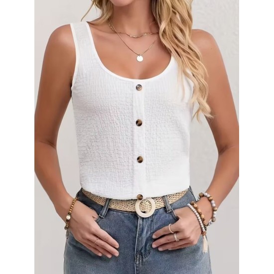 Kadın Askılı Yuvarlak Yakalı önden Düğmeli Bürümcük Bluz, 32876