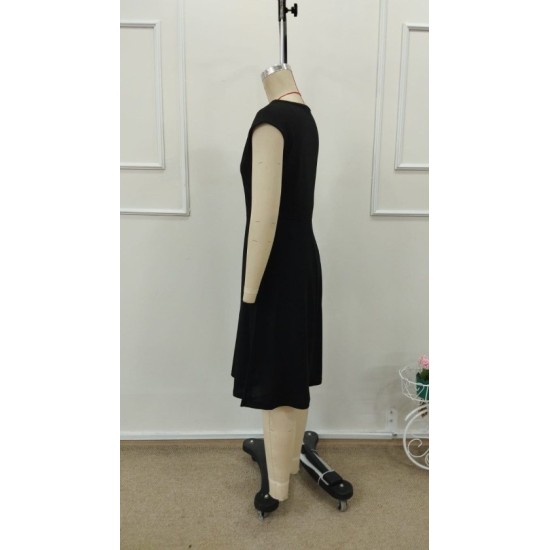 Kadın Yarım Ay Kollu Yakası Acık Kemersiz Midi Ithal Krep Elbise, 32892