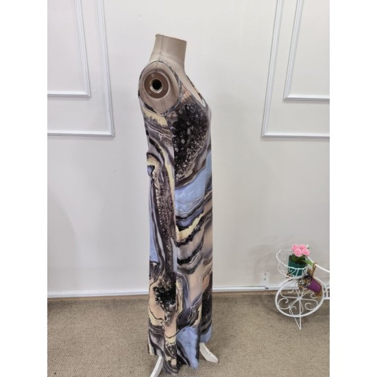 Kadın Askılı V Yakalı Desenlı Uzun Süprem Elbise, 32886 Kadın Askılı V Yakalı Desenlı Uzun Süprem Elbise, 32886