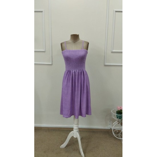 Kadın Ip Askılı Gipeli Desenli Kısa Süprem Elbise , 32902