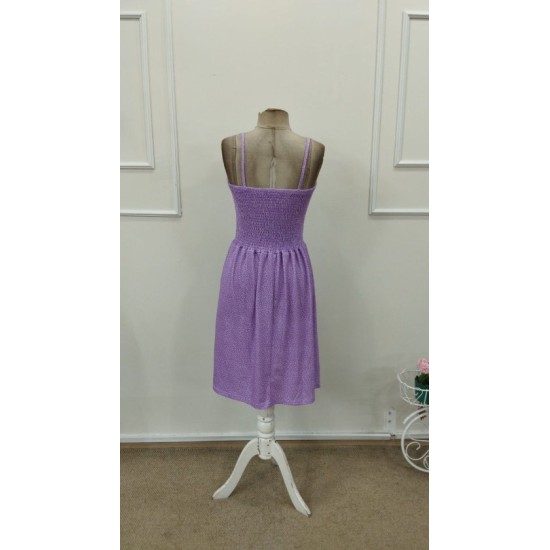 Kadın Ip Askılı Gipeli Desenli Kısa Süprem Elbise , 32902