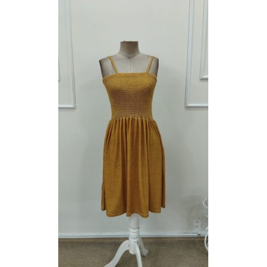 Kadın Ip Askılı Gipeli Desenli Kısa Süprem Elbise , 32901