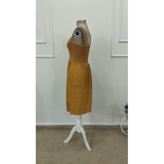 Kadın Ip Askılı Gipeli Desenli Kısa Süprem Elbise , 32901