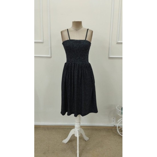 Kadın Ip Askılı Gipeli Desenli Kısa Süprem Elbise , 32899