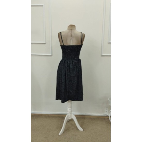 Kadın Ip Askılı Gipeli Desenli Kısa Süprem Elbise , 32899