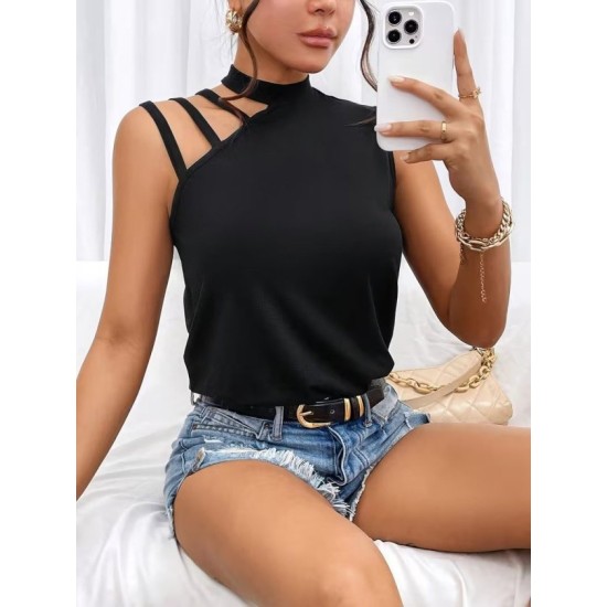 Kadın Omuzdan şerit Detaylı Yarı Balıkçı Yaka Viskon Bluz , 32913