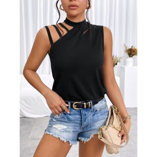 Kadın Omuzdan şerit Detaylı Yarı Balıkçı Yaka Viskon Bluz , 32913