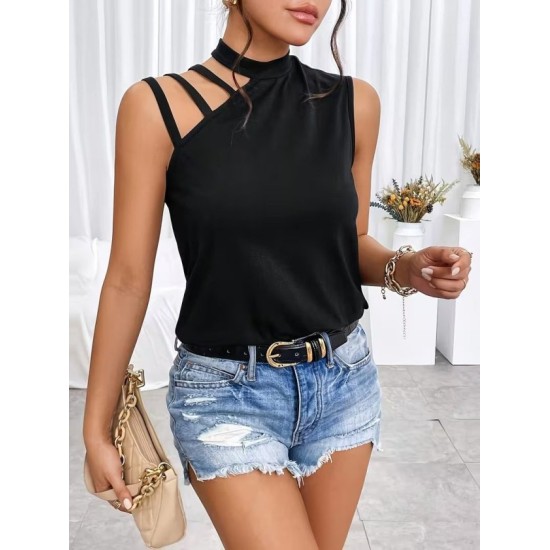 Kadın Omuzdan şerit Detaylı Yarı Balıkçı Yaka Viskon Bluz , 32913