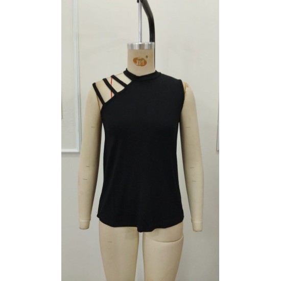 Kadın Omuzdan şerit Detaylı Yarı Balıkçı Yaka Viskon Bluz , 32913