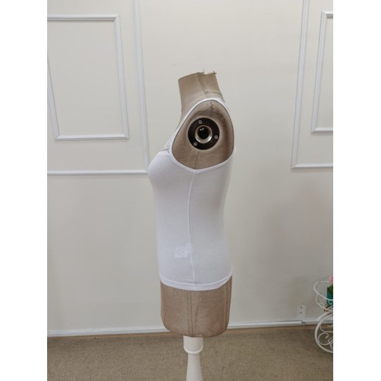 Kadın Askılı V Dantel Yakalı Viskon Bluz, 32911