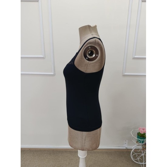 Kadın Askılı V Dantel Yakalı Viskon Bluz, 32909