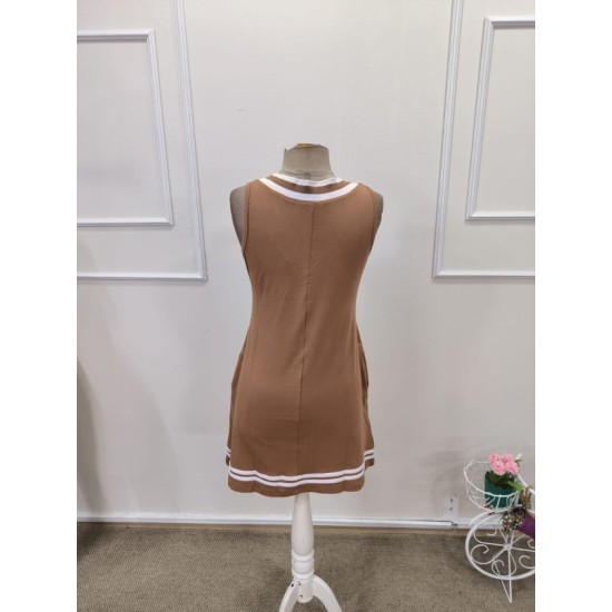 Kadın Askılı V Yakalı Cepli Kısa Viskon Elbise, 32907