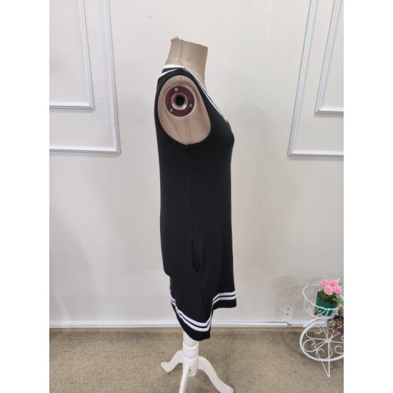 Kadın Askılı V Yakalı Cepli Kısa Viskon Elbise, 32904 Kadın Askılı V Yakalı Cepli Kısa Viskon Elbise, 32904