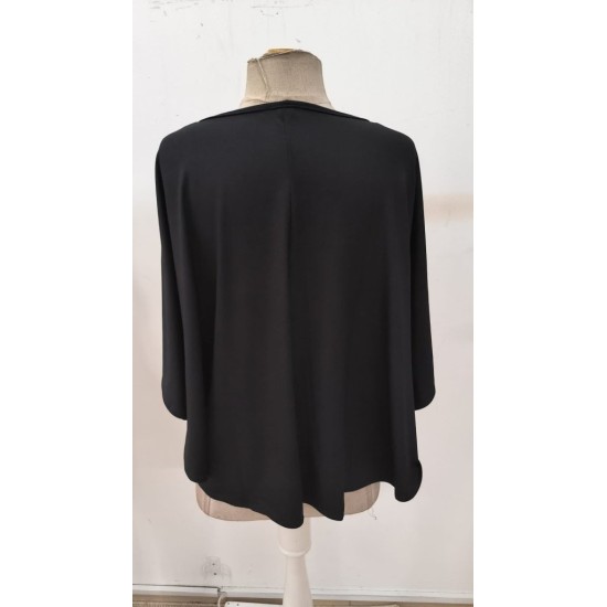 Kadın Kısa Kollu V Yakalı Salaş Viskon Bluz , 32917