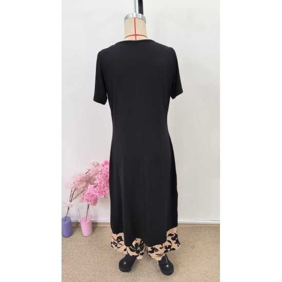 Kadın Kısa Kollu önden çapraz Detaylı Viskon Uzun Bluz Ve Desenli Iki Iplik Pantolon Ikili Takım , 32915