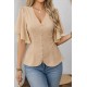 Kadın Kısa Kollu önden Düğmeli Ithal Krep Bluz , 32927