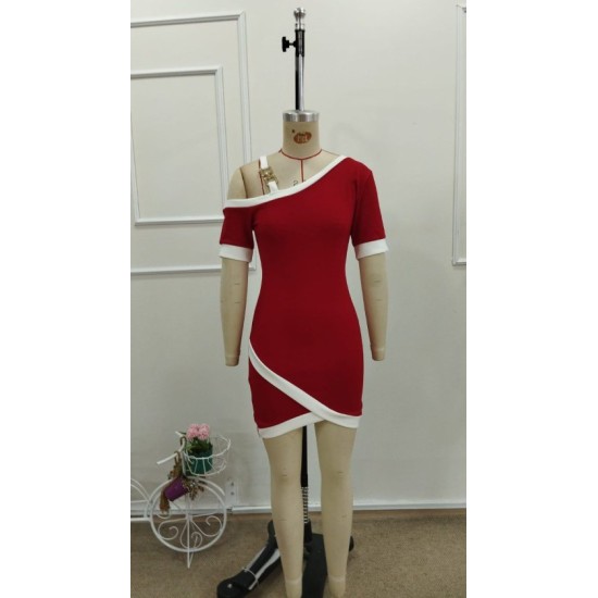 Kadın Kısa Kollu Asimetrik Kesim Yaka şerit Ve Aksesuar Detaylı Modal Elbise , 32925 Kadın Kısa Kollu Asimetrik Kesim Yaka şerit Ve Aksesuar Detaylı Modal Elbise , 32925