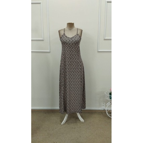 Kadın Ip Askılı V Yakalı Yırtmaçlı Uzun Süprem Elbise, 32920