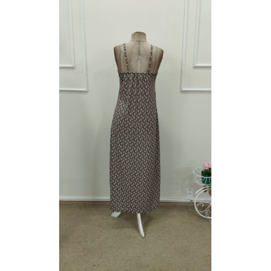 Kadın Ip Askılı V Yakalı Yırtmaçlı Uzun Süprem Elbise, 32920