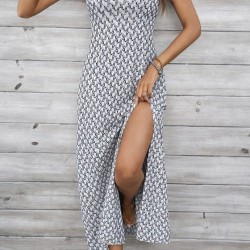 Kadın Ip Askılı V Yakalı Yırtmaçlı Uzun Süprem Elbise, 32918 Kadın Ip Askılı V Yakalı Yırtmaçlı Uzun Süprem Elbise, 32918