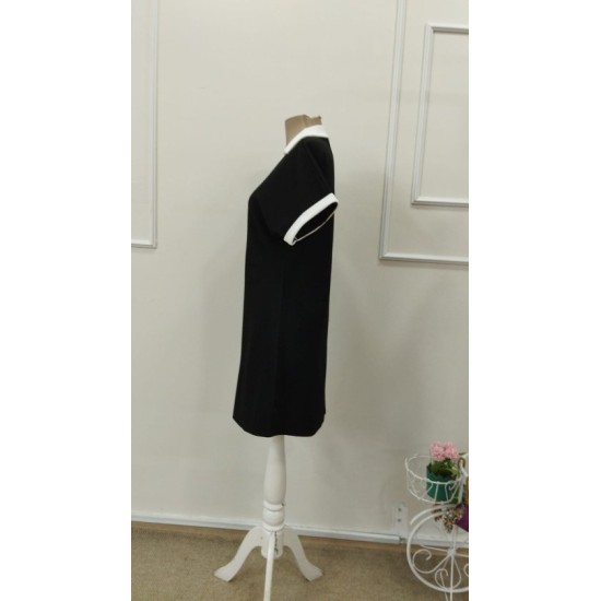 Kadın Kısa Kollu V Yakalı Onden şerit Detaylı Yakalı Kısa Janjan Krep Elbise, 32933 Kadın Kısa Kollu V Yakalı Onden şerit Detaylı Yakalı Kısa Janjan Krep Elbise, 32933