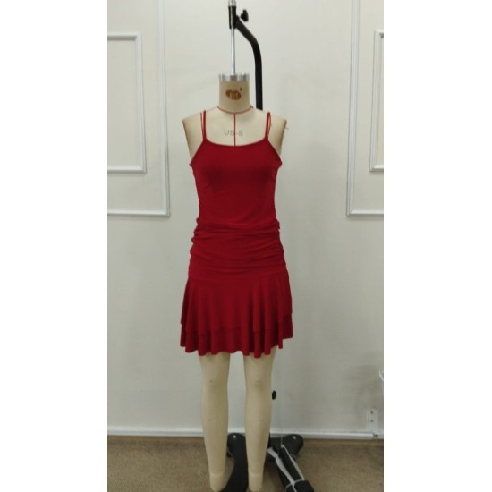 Kadın Ip Askılı Yuvarlak Yaka Büzgülü Kısa Sandy Elbise, 32938