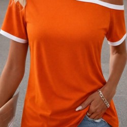 Kadın Kısa Kollu Tek Omuzu Açık Askı Toka Detaylı Viskon Bluz, 32952