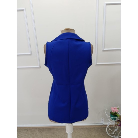 Kadın Kolsuz Yakalı önden Tek Düğmeli Atlas Ceket, 32947