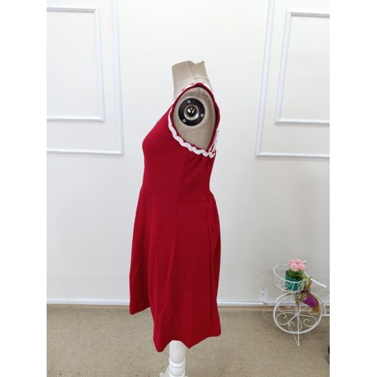 Kadın Askılı Yuvarlak Yakalı şerit Desenli Kısa Kiloş Elbise, 32968