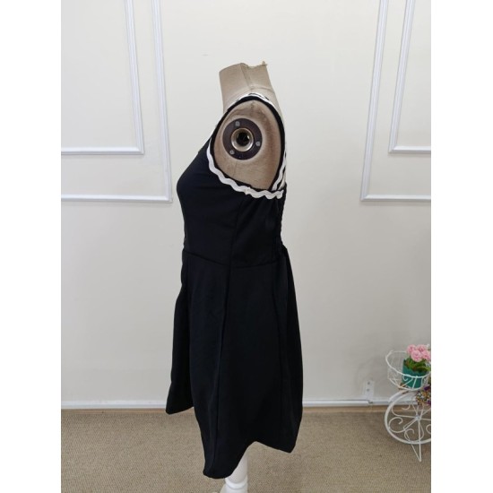 Kadın Askılı Yuvarlak Yakalı şerit Desenli Kısa Kiloş Elbise, 32966